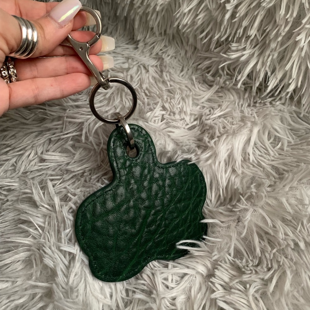Forest Green Burberry Keychain-With Silver Chunky Hardware- Extremely Durable!!! - Picture 4 of 15